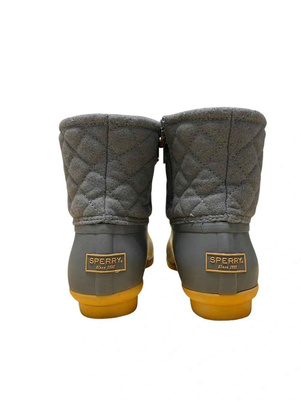 Women’s SPERRY TOP SIDER SALTWATER QUILTED wool duck boots gray waterproof sz 7